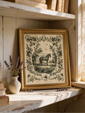Equestrian Toile Framed Art